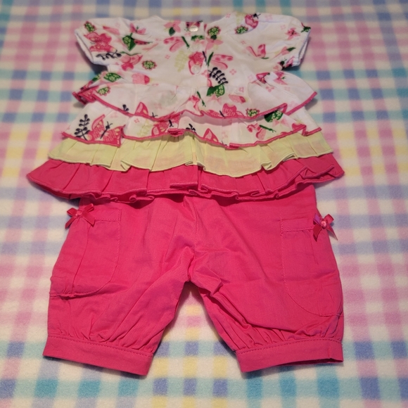 KOALA BABY ♡ 2pc Butterflies 'n LadybBugs Ruffled Top 'n Elastic Pocket Pants NB - Picture 10 of 17